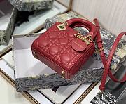 Kitlife Dior Lady Micro Cannage Lambskin Red - S0856O - 12x10x5cm - 4