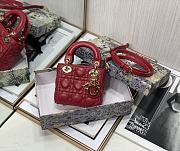 Kitlife Dior Lady Micro Cannage Lambskin Red - S0856O - 12x10x5cm - 5