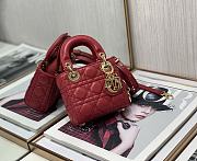 Kitlife Dior Lady Micro Cannage Lambskin Red - S0856O - 12x10x5cm - 6