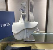 Kitlife Dior Men's White Cowhide Saddle Bag – 20x28.6x5 cm - 4