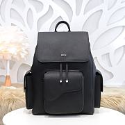 Kitlife Dior Men's Saddle Backpack Black Grained Cowhide – 118 – 29x42x15cm - 1