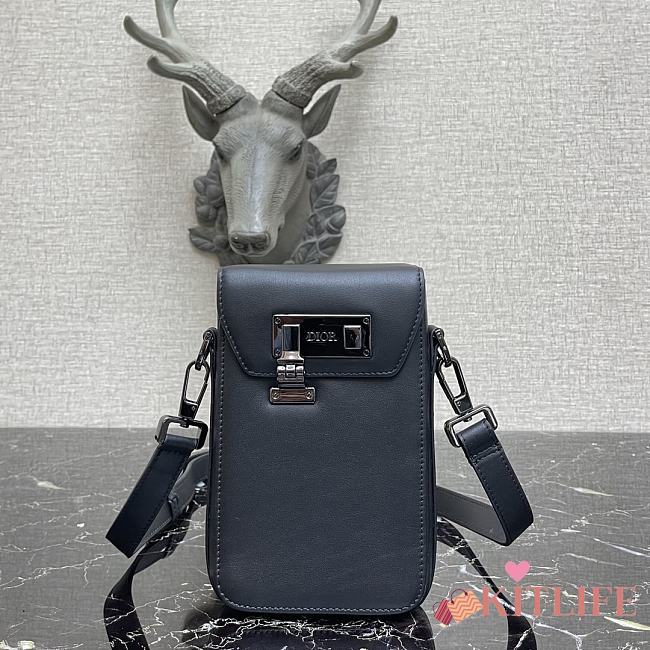 Kitlife Dior Vertical Lock Handbag Black – 11 x 19 x 3 cm - 1