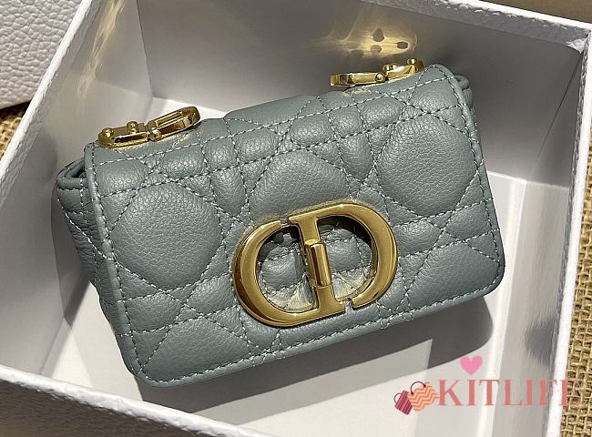 Kitlife Dior Caro Mini Handbags CD Buckle Cloud Blue  – 14x8x4 cm - 1
