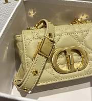 Kitlife Dior Caro Mini Handbags CD Buckle Pale Yellow  – 14x8x4 cm - 5