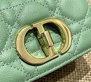 Kitlife Dior Caro Mini Handbags CB Buckle Dark Mint  – 14x8x4 cm - 5