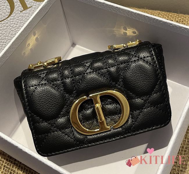 Kitlife Dior Caro Mini Handbags CD Buckle Black – 14x8x4 cm - 1