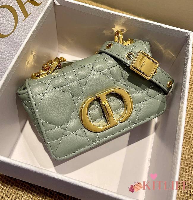 Kitlife Dior Caro Mini Handbags CD Buckle Gray Supple – 14x8x4 cm - 1