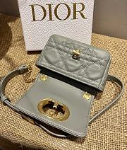 Kitlife Dior Caro Mini Handbags CD Buckle Gray Supple – 14x8x4 cm - 6