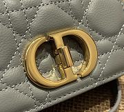 Kitlife Dior Caro Mini Handbags CD Buckle Gray Supple – 14x8x4 cm - 4