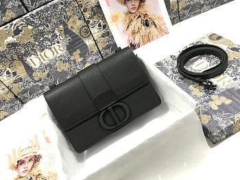 Kitlife Dior 30 Montaigne Box Bag Black Ultramatte Grained Calfskin Black - 24 cm x 17 cm x 8 cm