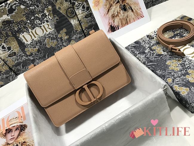 Kitlife Dior 30 Montaigne Box Bag Black Ultramatte Grained Calfskin Rose Des Vents - 24 cm x 17 cm x 8 cm - 1