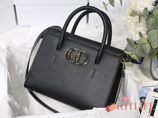 Kitlife Dior St Honore Handbag Black/Enamel Button - M8012 - 25 cm x 19 cm x 12 cm - 1