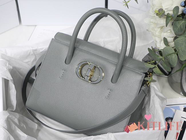 Kitlife Dior St Honore Handbag Gray/Enamel Button - M8012 - 25 cm x 19 cm x 12 cm - 1