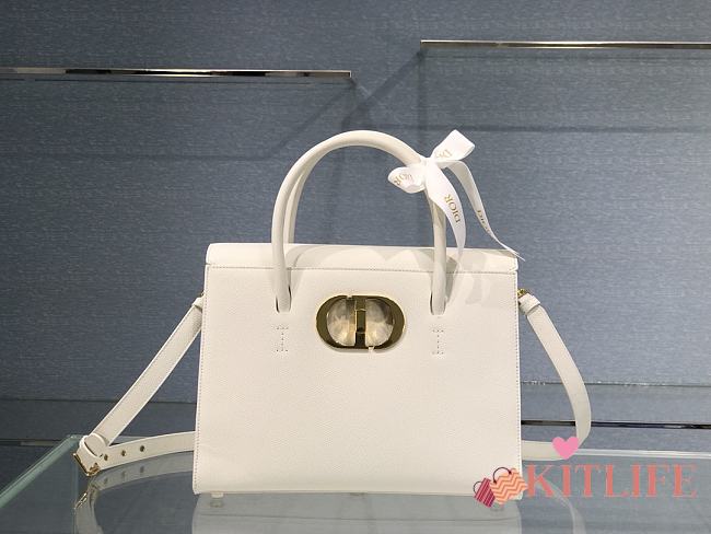 Kitlife Dior St Honore Handbag White/Enamel Button - M8012 – 30cm - 1