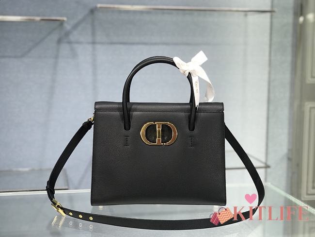 Kitlife Dior St Honore Handbag Black /Enamel Button - M8012 – 30cm - 1