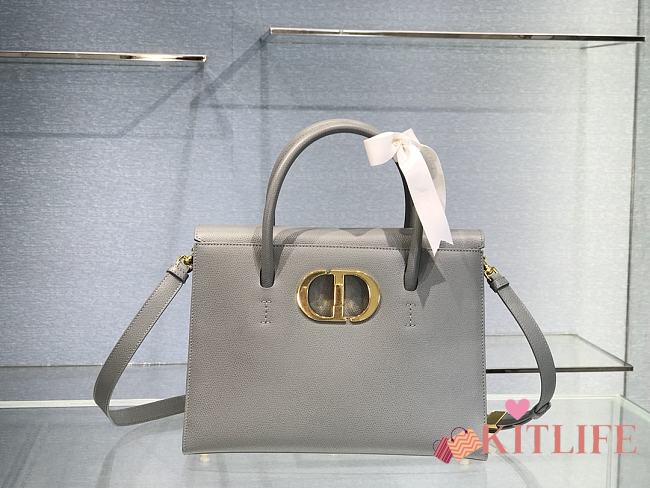 Kitlife Dior St Honore Handbag Gray /Enamel Button - M8012 – 30cm - 1