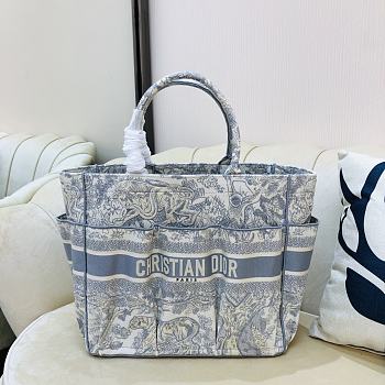 Kitlife Dior Book Tote Gray Toile de Jouy Embroidery – 9028 - 42x30x17cm