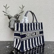 Kitlife Dior Book Tote Navy Blue/White Stripe Embroidery – 1286 - 36.5x28x16cm - 6