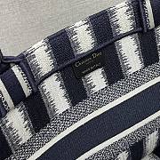 Kitlife Dior Book Tote Navy Blue/White Stripe Embroidery – 1286 - 36.5x28x16cm - 4