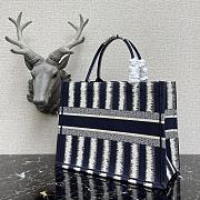 Kitlife Dior Book Tote Navy Blue/White Stripe Embroidery – 1286 - 36.5x28x16cm - 2