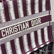 Kitlife Dior Book Tote Navy Burgundy/White Stripe Embroidery – 1286 - 36.5x28x16cm - 6