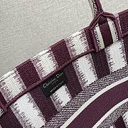 Kitlife Dior Book Tote Navy Burgundy/White Stripe Embroidery – 1286 - 36.5x28x16cm - 4