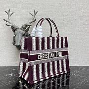 Kitlife Dior Book Tote Navy Burgundy/White Stripe Embroidery – 1286 - 36.5x28x16cm - 3