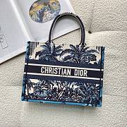 Kitlife Dior Book Tote With Palm Trees Embroidery - 36.5x28x16cm - 1