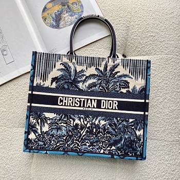 Kitlife Dior Book Tote With Palm Trees Embroidery – 41x32 cm