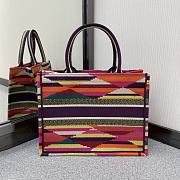 Kitlife Dior Book Tote Multicolor Patchwork Embroidery – 36x27.5x16cm - 5