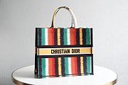 Kitlife Dior Book Tote Multicolor Stripe Embroidery – 1286# -  41.5x34.5x16cm - 1