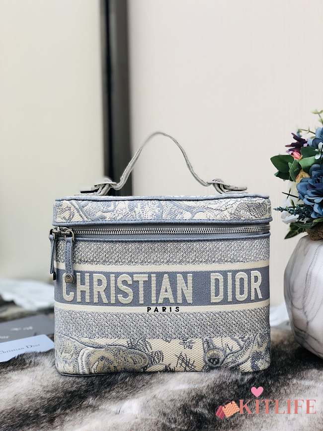 Kitlife Dior Cosmetic Box Bag Embroidery Monkey Gray -  25x15x14cm - 1
