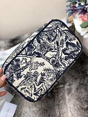Kitlife Dior Cosmetic Box Bag Embroidery Monkey Blue -  25x15x14cm - 5