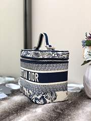 Kitlife Dior Cosmetic Box Bag Embroidery Monkey Blue -  25x15x14cm - 2