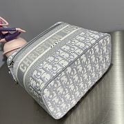 Kitlife Dior Cosmetic Box Bag Oblique Embroidery Blue -  25x15x14cm - 6