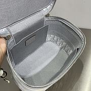 Kitlife Dior Cosmetic Box Bag Oblique Embroidery Blue -  25x15x14cm - 3