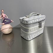 Kitlife Dior Cosmetic Box Bag Oblique Embroidery Blue -  25x15x14cm - 2