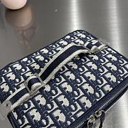 Kitlife Dior Cosmetic Box Bag Oblique Embroidery Blue -  25x24x7.5cm - 5
