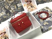 Dior Cosmetic Box Bag SheepSkin Red -  18.5 cm x 13 cm x 10.5 cm  - 1