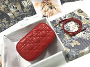 Dior Cosmetic Box Bag SheepSkin Red -  18.5 cm x 13 cm x 10.5 cm  - 2