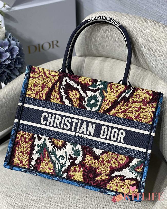 Kitlife Dior Book Tote Blue Maple Leaf - M1286 - 36.5x28cm - 1