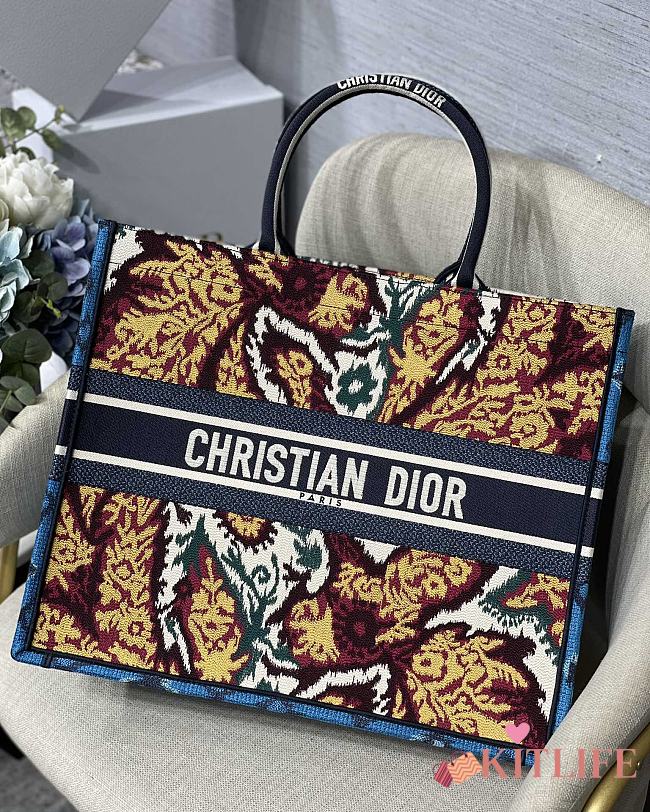 Kitlife Dior Book Tote Blue Maple Leaf - M1286 - 41.5x32cm - 1