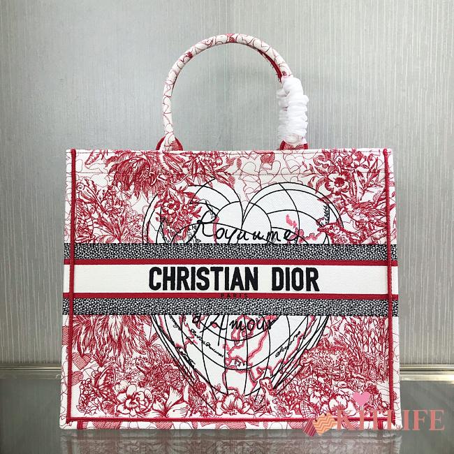 Kitlife Dior Book Tote Tanabata Love Red - 1296# - 41.5x38x18cm - 1