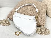 Kitlife Dior Saddle Cowhide Woven Pocket With Magnetic Closure White - M0446 - 25.5x6.5x20 cm - 4