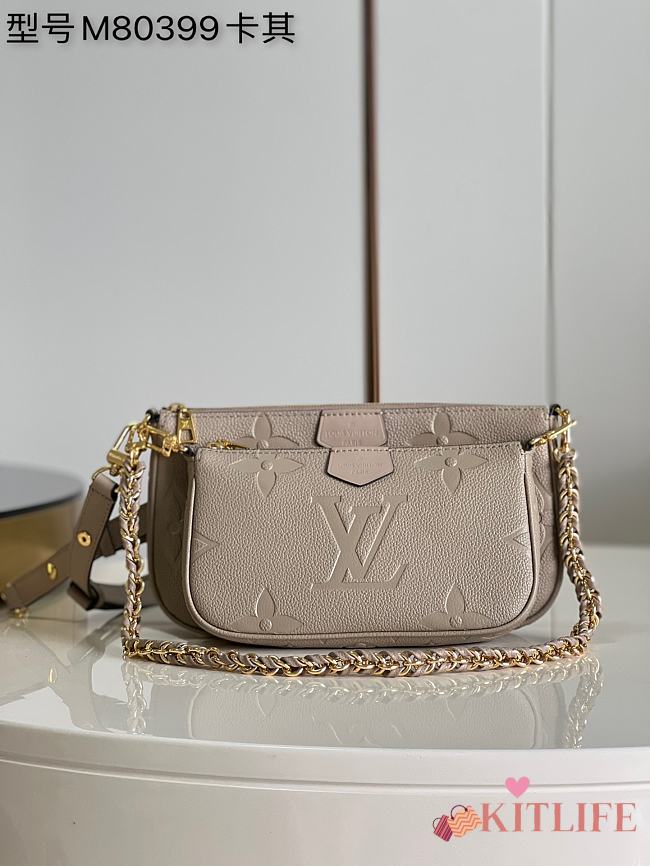 Kitlife Louis Vuitton Multi Pochette Accessories Khaki - M80399 - 23.5×13×4.5cm - 1