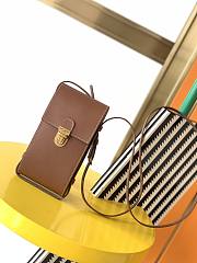 Kitlife YSL Tuc Phone Pouch With Strap In Supple Calfskin Brown - 667718 – 9x3.5x18cm - 1