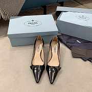 Prada Brushed Leather Heels Black   - 5