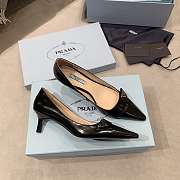 Prada Brushed Leather Heels Black   - 2