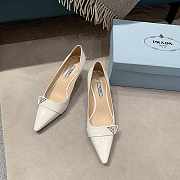 Prada Brushed Leather Heels White - 1