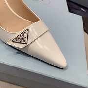 Prada Brushed Leather Heels White - 4